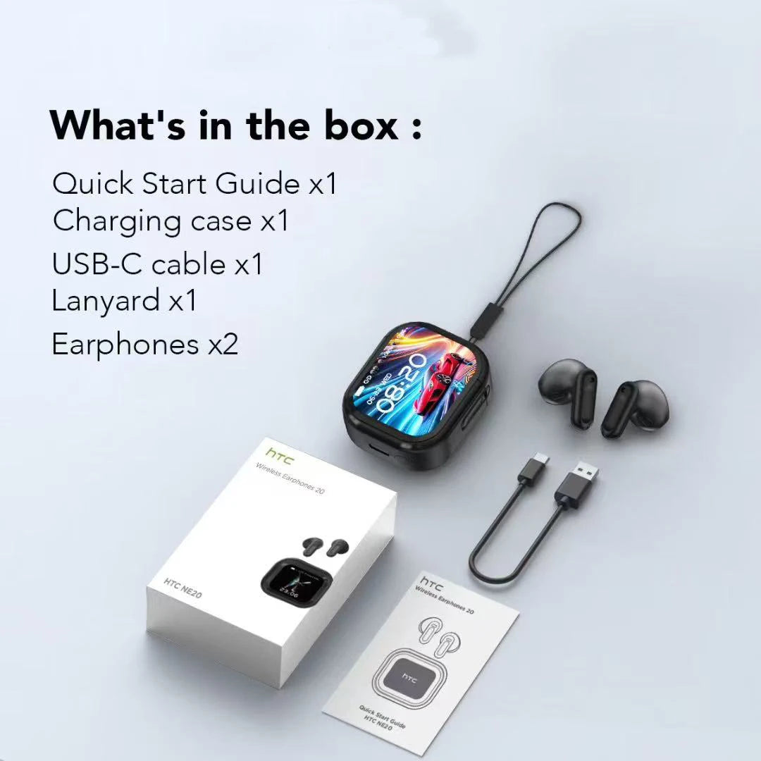 NEW for HTC NE20 Earphones Bluetooth V6 TWS Sports Wireless Headphones AI Translator Earbud In-Ear Noise Reduction Micphone