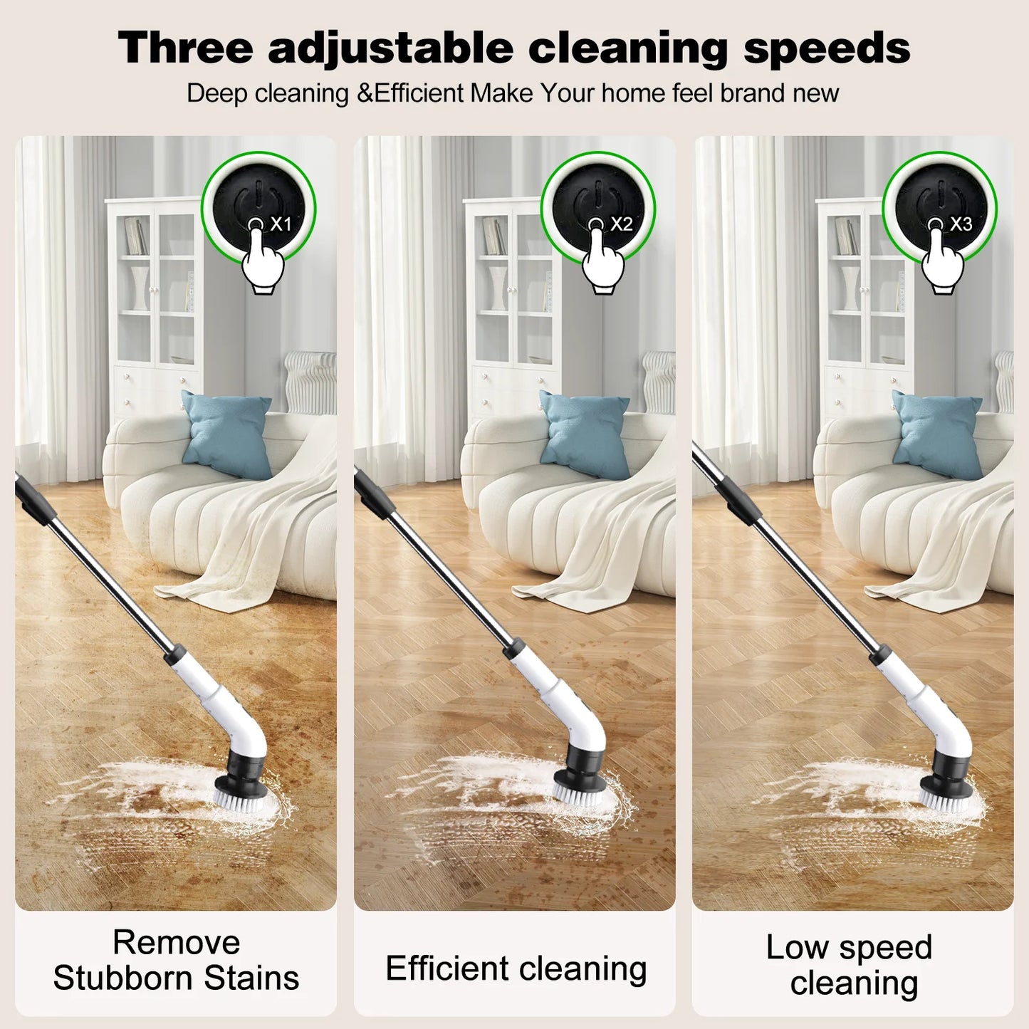 Electric Scrubber Cordless - Power Spin Scrubber for Bathroom, Shower & Tile Cleaning with 9 Brush Heads, Rechargeable - Grout, Floor, Sink Cleaner